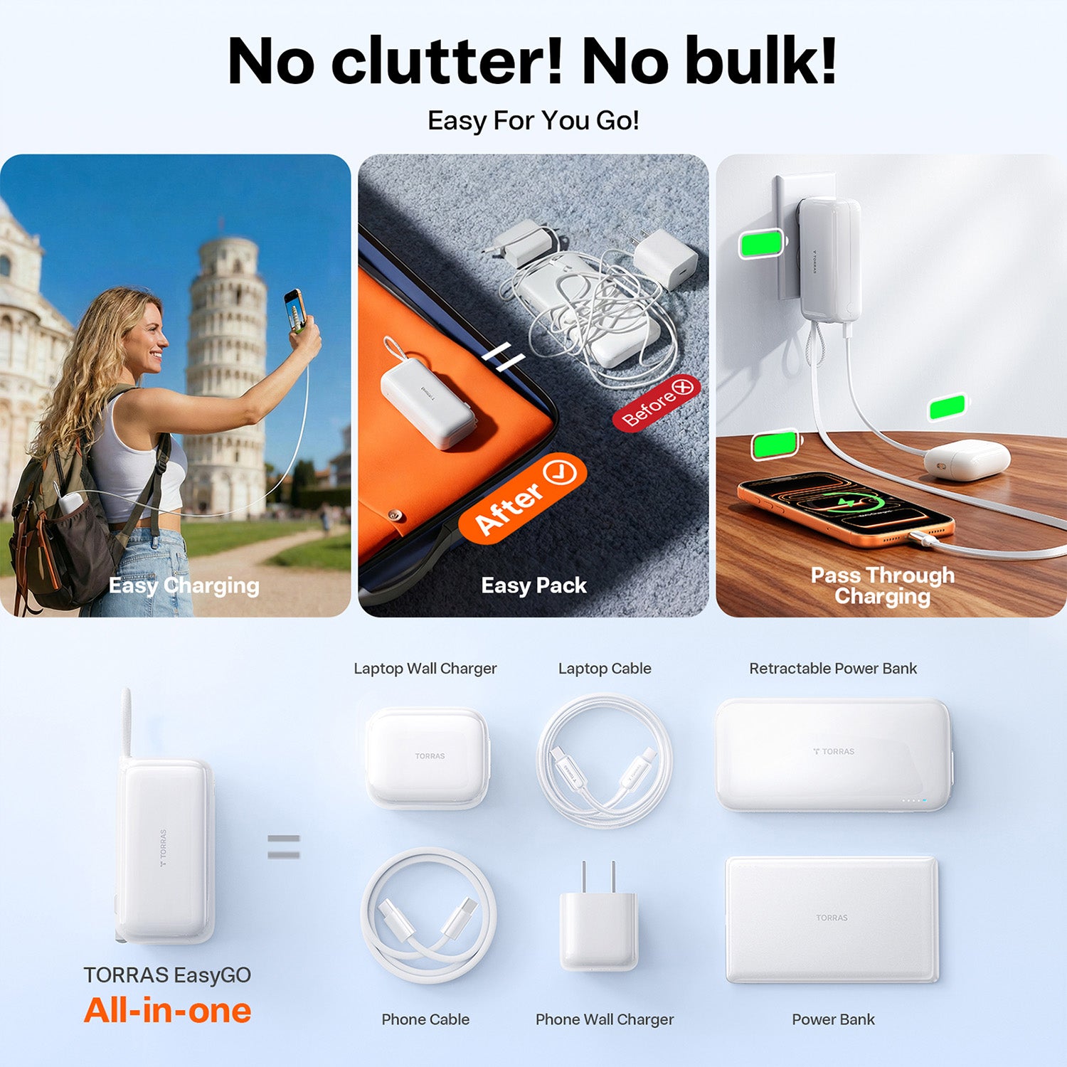 [US Plug] TORRAS EasyGo Lite Power Bank: 35w 10kmAh