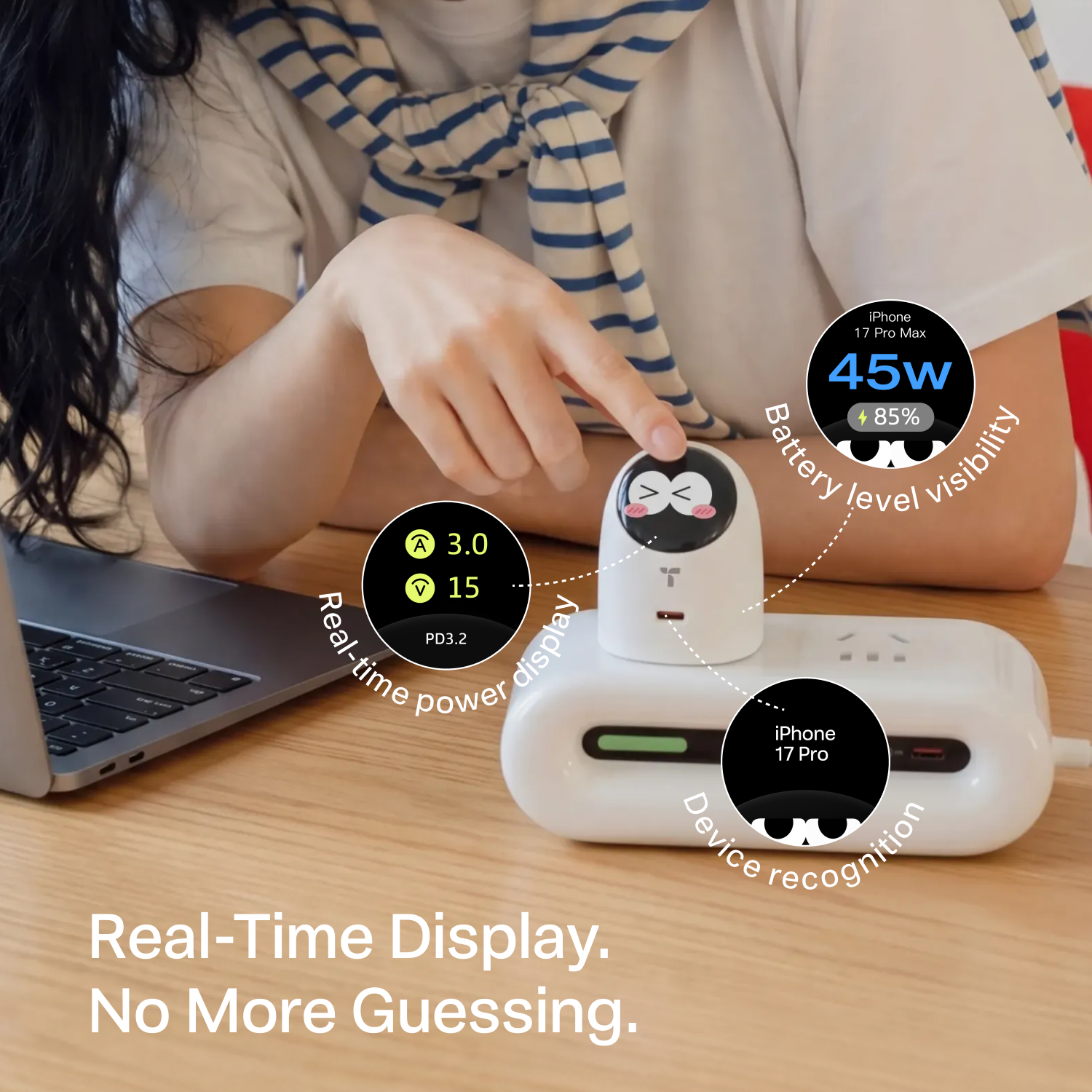 [US Plug] TORRAS FlashEye-Dot Smart Display Charger USB-C 45W