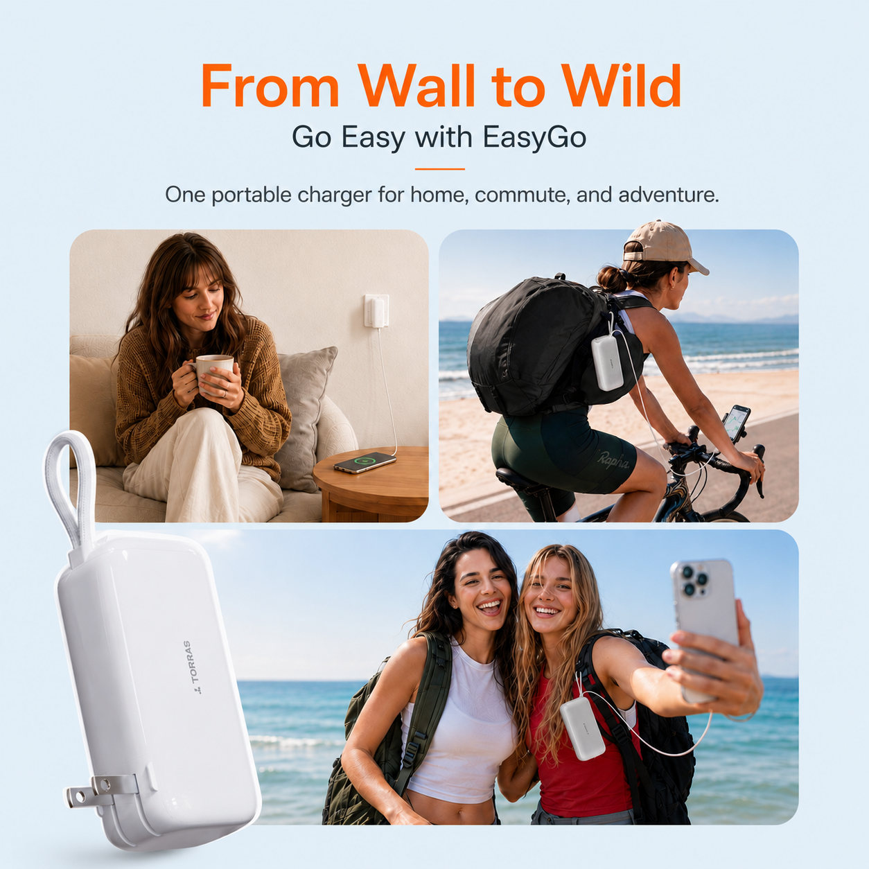 [US Plug] TORRAS EasyGo Power Bank：45w/35w USB-C 10kmAh