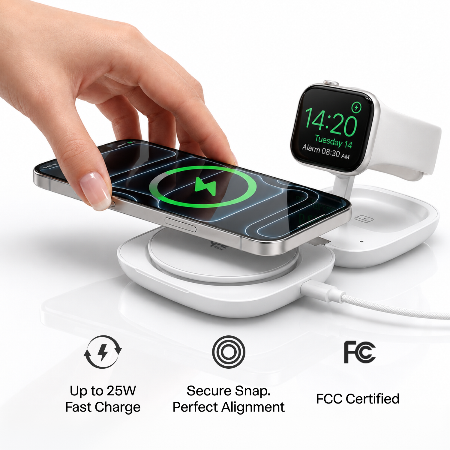 TORRAS 3-in-1 Pocket Qi2 25W Wireless Charger