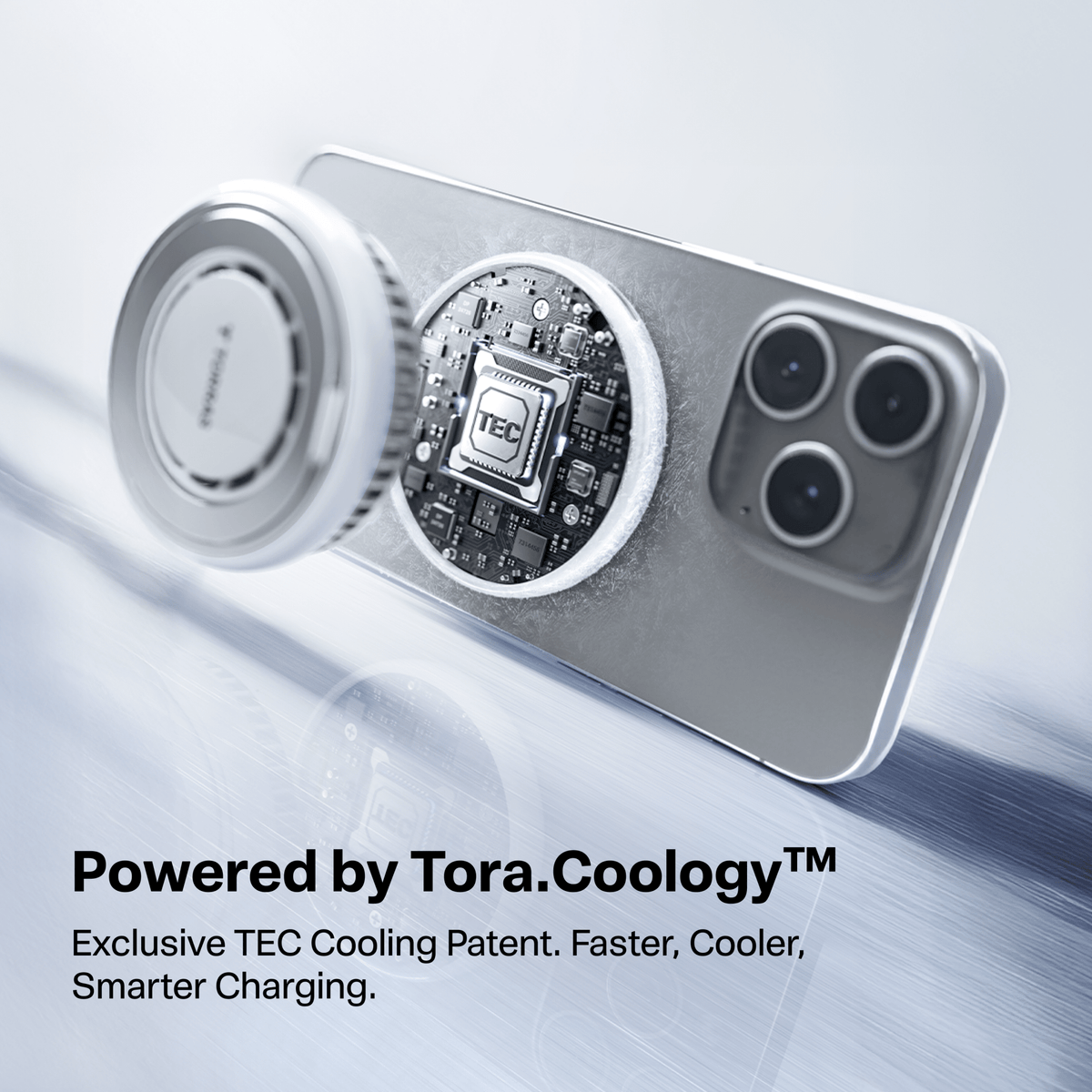 [US Only] PolarCircle Qi2 25W TEC Cooling Wireless Charger with Adapter -Chargers- TORRAS INC.