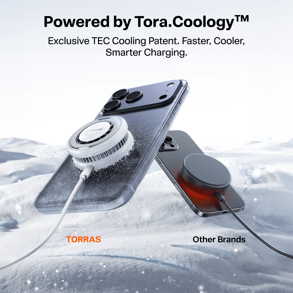 [US Only] PolarCircle Qi2 25W TEC Cooling Wireless Charger with Adapter -Chargers- TORRAS INC.