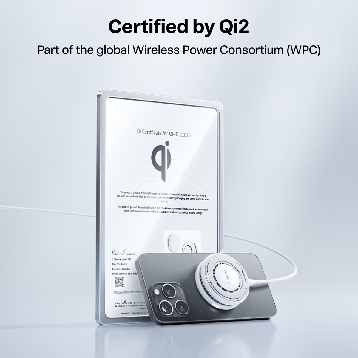 [US Only] PolarCircle Qi2 25W TEC Cooling Wireless Charger with Adapter -Chargers- TORRAS INC.